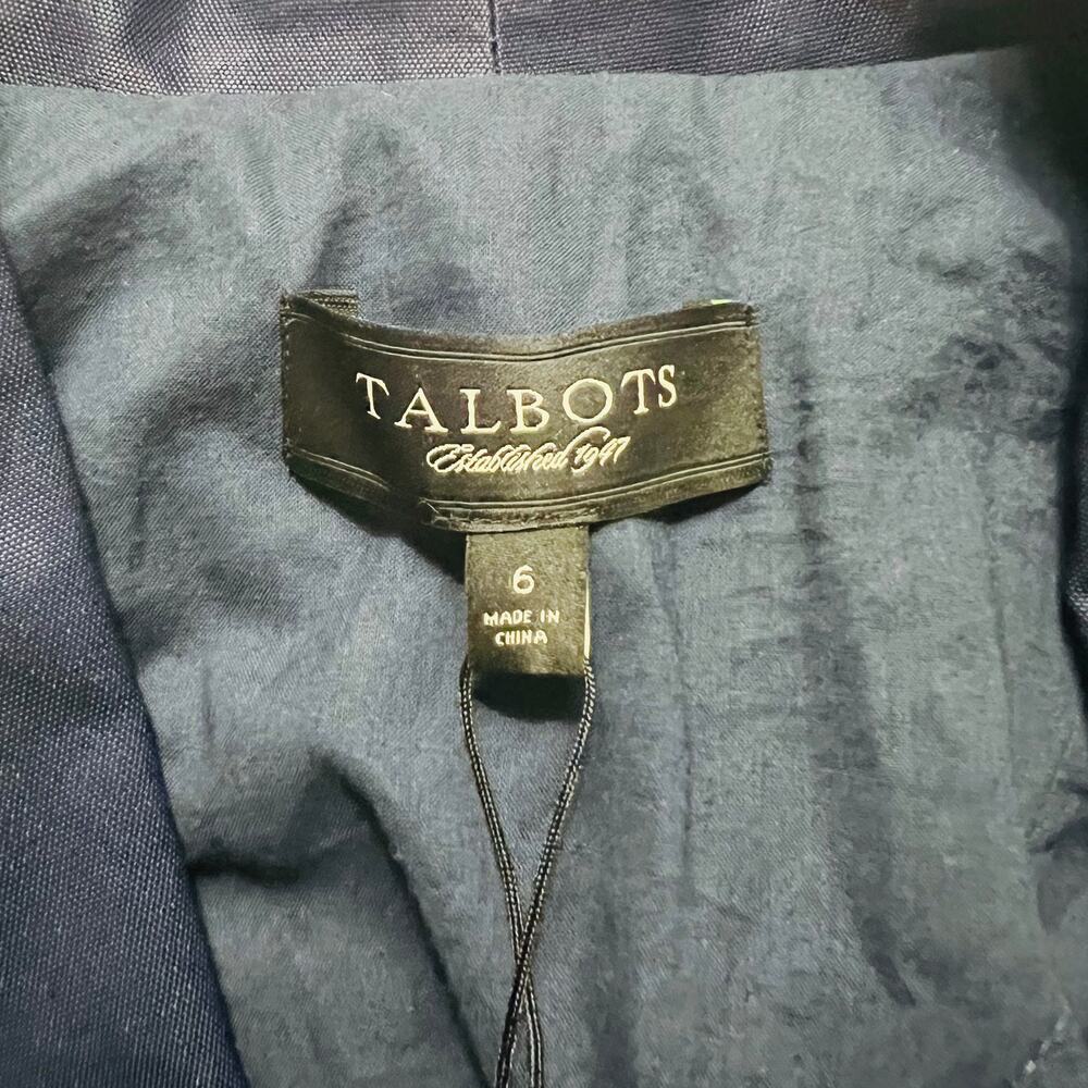 Talbots Kate Fit Taffeta One Button Blazer Size 6 NWT Blue - Picture 4 of 8